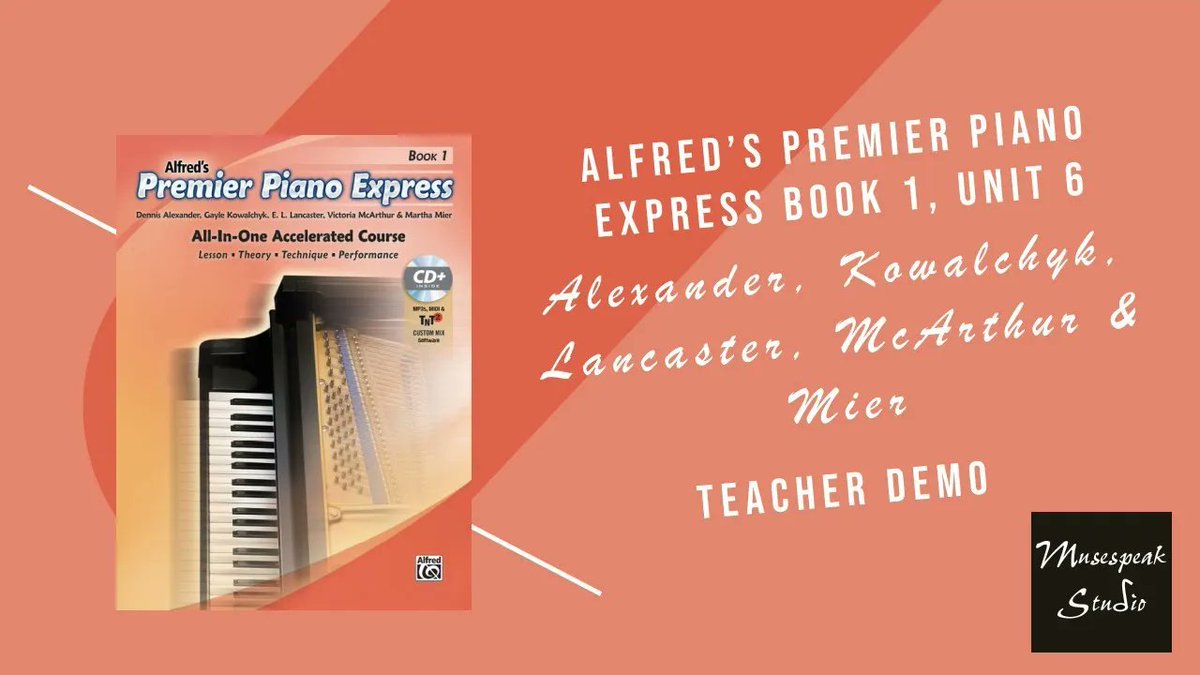 musespeakstudio's tweet image. Continuing with my exploration of this accelerated piano beginner series, here is my playthrough of Unit 6. buff.ly/3qXorUQ #demofriday #alfred #pianolessons #pianotutorial #pianoforadults