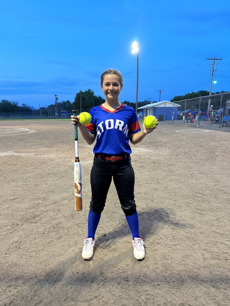 klindburg's tweet photo. Two wins tonight for the Storm! And…2 home runs tonight for this girl! She also had 1 on Friday! She says she’s on a roll! Keep rolling, Ava! We are so proud of you! 🥎 https://t.co/geY8CdP2DA