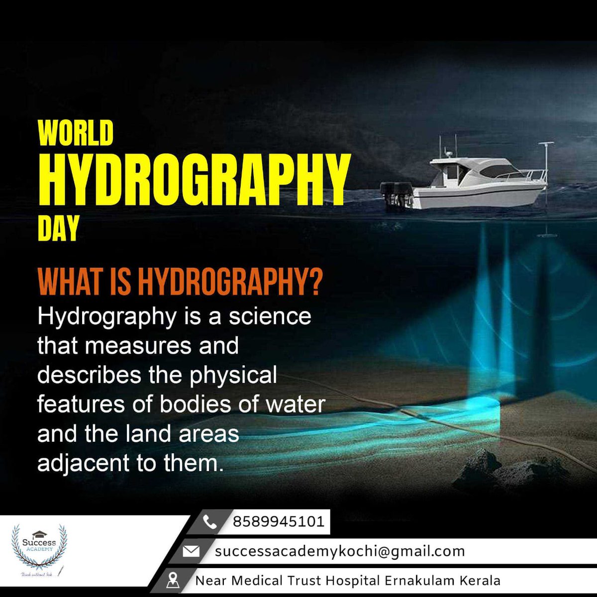 #WorldHydrographyDay #HydrographyDay #MappingTheSeas #OceanMapping
#MarineNavigation #HydrographicSurvey 
#HydrographicData #CoastalManagement 
#SeafloorMapping #HydrographicServices #NavigationalAids #MarineSpatialPlanning #SSCCoaching #BankCoaching #SuccessAcademyKochi