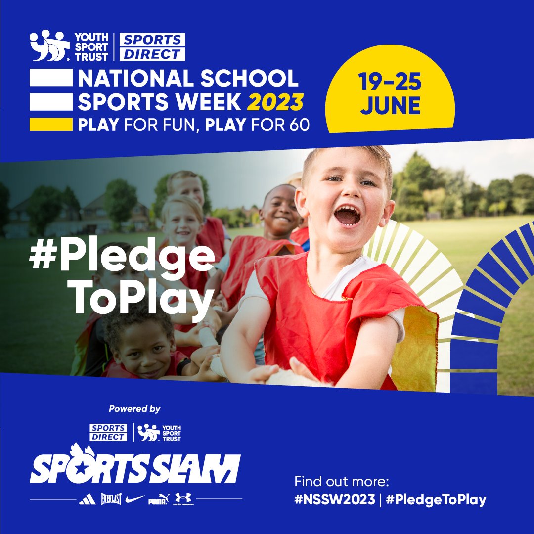 prosportcoachin's tweet photo. ๐คธNational School Sports Week 2023 19th - 25th June
Weโve shared some FREE resources with our schools to help them encourage their pupils to get more active. Check your emails to find out more!
@YouthSportTrust @Aspire_Partners #NSSW2023 #PledgeToPlay #PlayforFunPlayfor60 https://t.co/YbHQZo2pIX