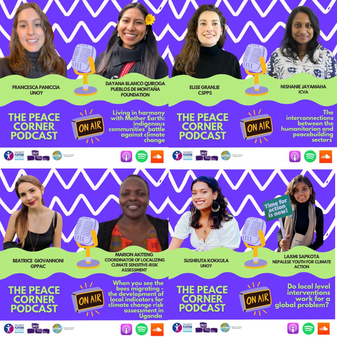 GPPAC's tweet photo. Looking for some serious #ClimatePeaceSecurity inspiration?
Check out four great episodes of the #PeaceCorner Podcast that feature visionary women at the forefront of #ClimateAction!
🎧 brought to you by @idps_cspps and @unoy_peace 🔗 tune in https://t.co/jtWdLQaYYs https://t.co/Ft9q4q5yFt