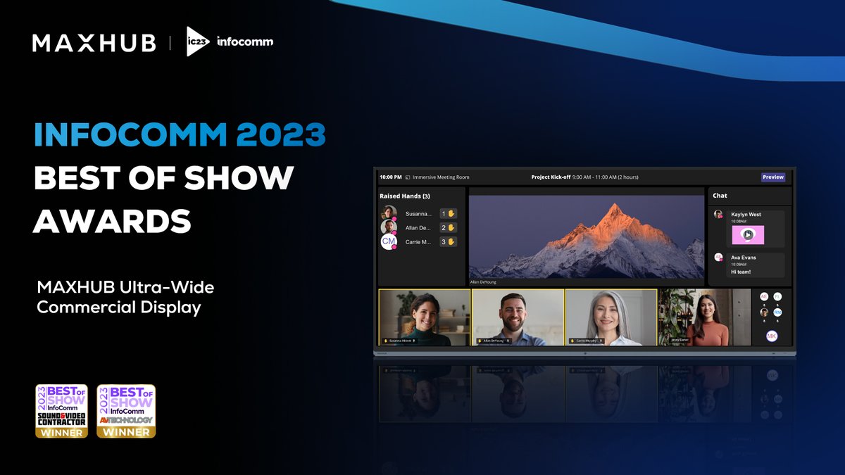 🏆 MAXHUB's 105-inch Ultra-Wide Commercial Display wins InfoComm 2023 Best of Show Awards in Sound & Video Contractor and AV Technology! Upgrade your display with this game-changing product to experience the future of AV technology.

#MAXHUB #InfoComm2023