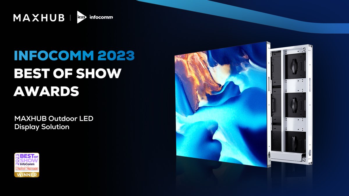 ✨ MAXHUB Outdoor LED Display Solution shines bright as it wins the InfoComm 2023 Best of Show Awards in Digital Signage! 🏆

With cutting-edge technology and stunning visuals, we set a new standard in digital signage.

#MAXHUB #InfoComm2023