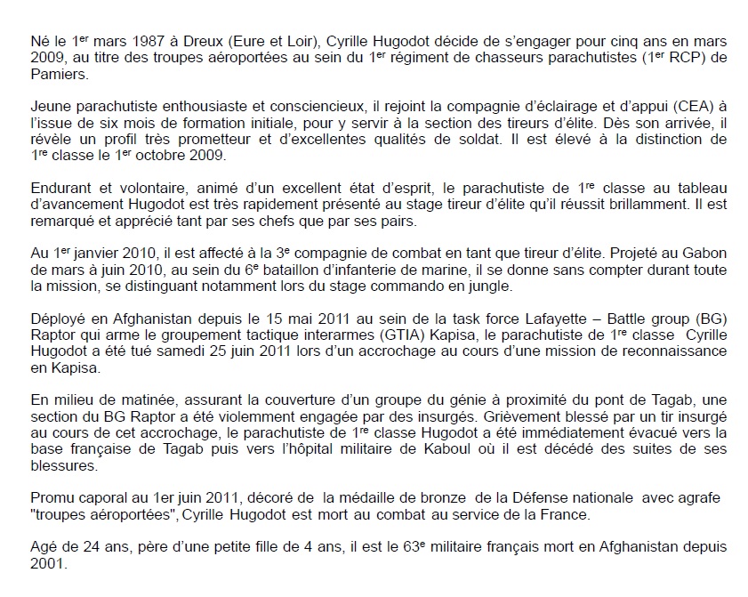 Unsor_siege's tweet image. Ne l'oublions pas, il est mort pour la France le 21 juin 2011_ Caporal-chef Cyrille HUGODOT - #1erRCP - Afghanistan