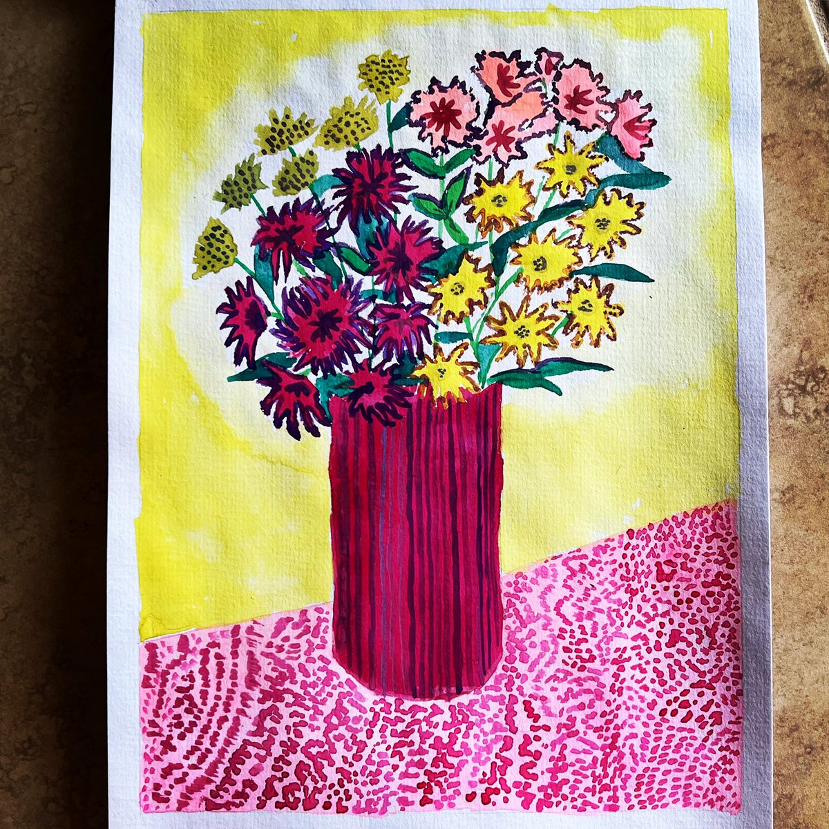 ‘My flowers’, 9 inches x 12 inches, watercolor on paper.
.
.
.
#artist #art #artwork  #artoftheday #hobbies #flowers  #paint #stillife #watercolor #mysketchbook #bircedikici  #creative #birceart  #carveouttimeforart #passioncolorjoy #artistsoninstagram #instaart #artsy #style