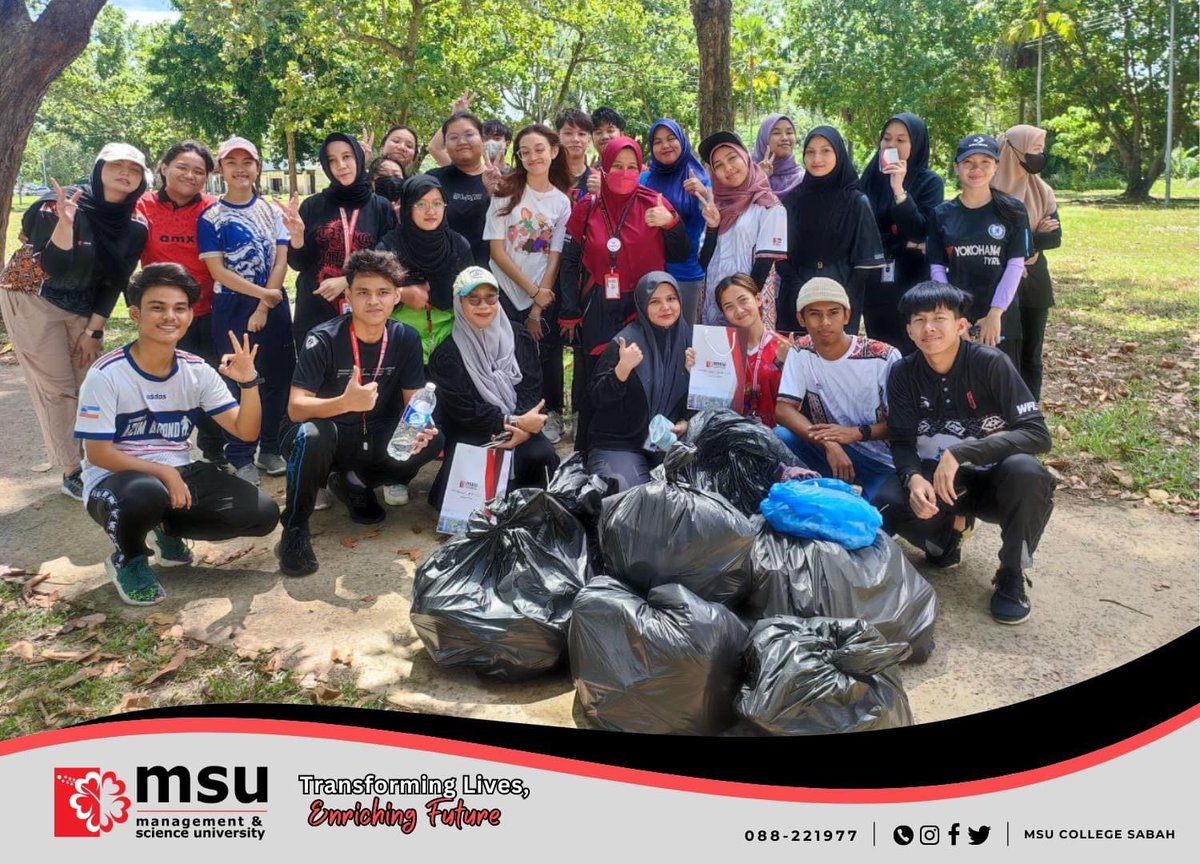 MSUCSabah's tweet photo. Congratulations and thank you to all students who participating in the Zero Trash Program! Your dedication and commitment to creating a cleaner and healthier environment are truly inspiring.
#zerotrash
#msucollegesabah
#MaSeSa https://t.co/azGUoT6OEC