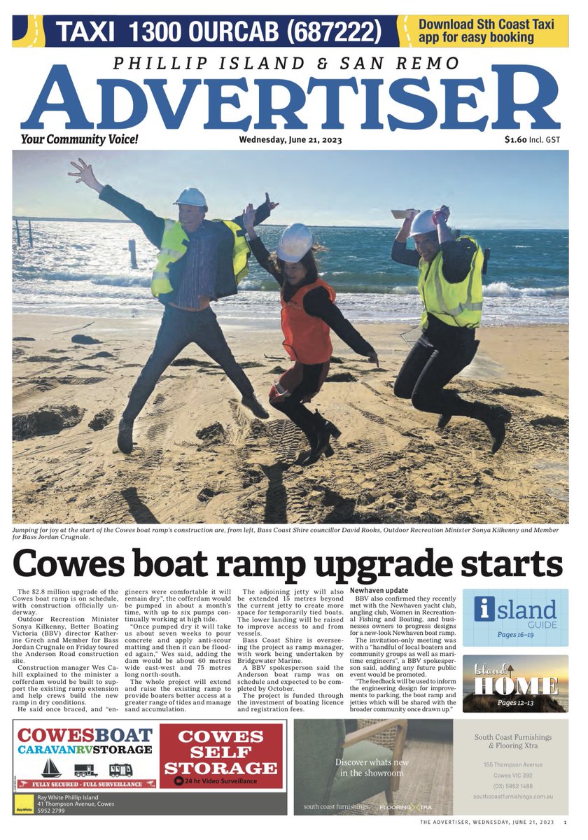 PISRAdvertiser's tweet photo. This week’s printed edition has hit the shelves!

Or go to https://t.co/IWRji8H0op for all of our online news and this week’s digital edition 📰

#PhillipIslandandSanRemoAdvertiser #PhillipIsland #PhillipIslandNews #LocalNews #CommunityNews https://t.co/8F5iNpL8el