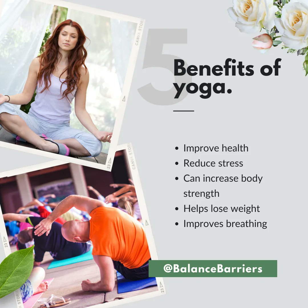 Benefits of incorporating Yoga include:👇 
🌸 🧘‍♂️ 
#Yoga #internationalyogaday #fitness #yogalifestyle #lifestyle #wellness #healing #wellbeing #yoga #pranyama #deepbreathing #breathwork #healthy #power #experience  #inspirational #inspiration #wellnessjourney #BalanceBarriers