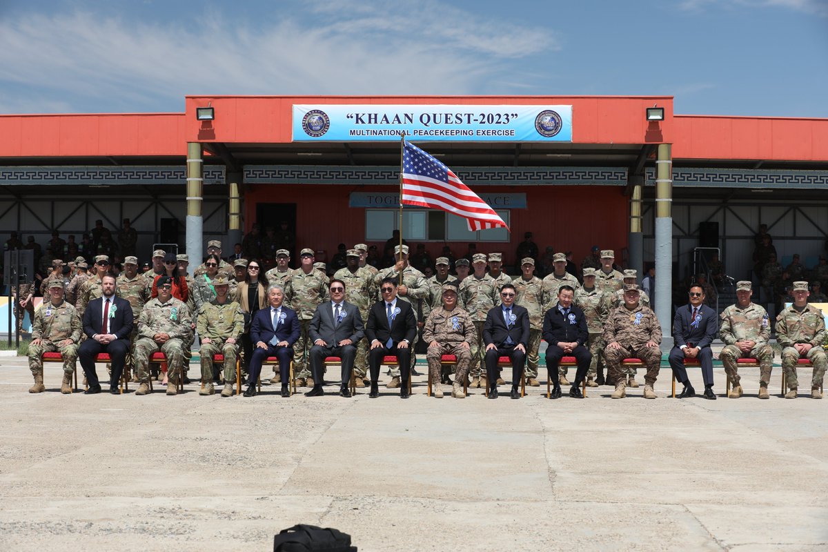 Khaan Quest 23 opening ceremony was held June 19, 2023, at the Five Hills Training Facility outside Ulaanbaatar, Mogolia. KQ23prepares participants for peacekeeping missions.
#KhaanQuest @USArmy @INDOPACOM