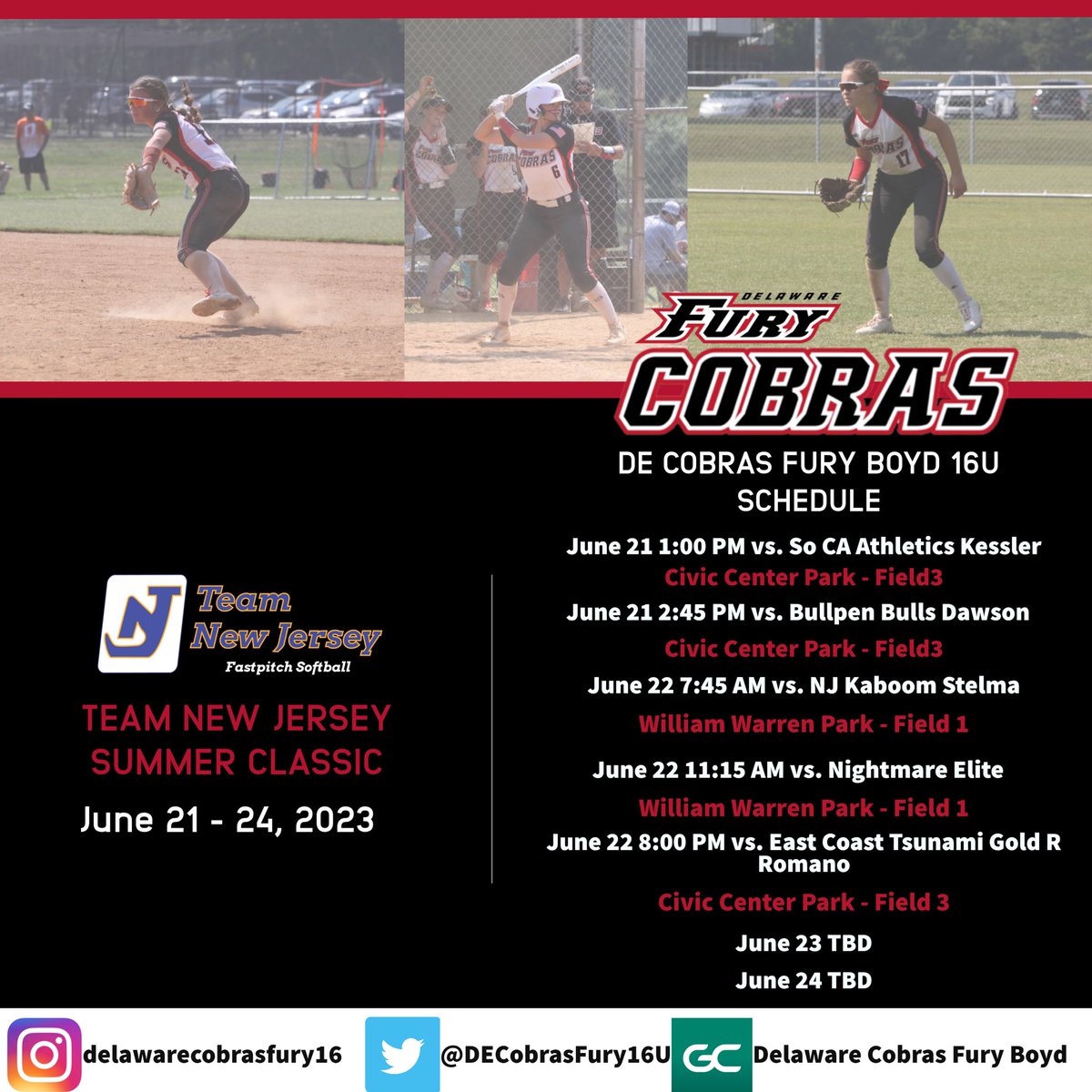 Delaware Fury Cobras 18U Boyd (@defurycobras) on Twitter photo Back at it tomorrow at the Team New Jersey Summer Classic! Looking forward to a great week/weekend! <a href="/DelawareCobras/">Delaware Cobras Fury</a> <a href="/Andrade1323/">Luis Andrade</a> Back at it tomorrow at the Team New Jersey Summer Classic! Looking forward to a great week/weekend! <a href="/DelawareCobras/">Delaware Cobras Fury</a> <a href="/Andrade1323/">Luis Andrade</a>