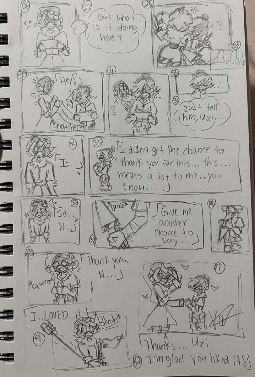 Here is a comic I made what I think would have been cute after N and V broke free from Uzi’s hacking. 🤭 Here you go my starving children. I’ve cooked Nuzi!! 💜💛 #murderdrones #Nuzi #nuzi #NxUzi