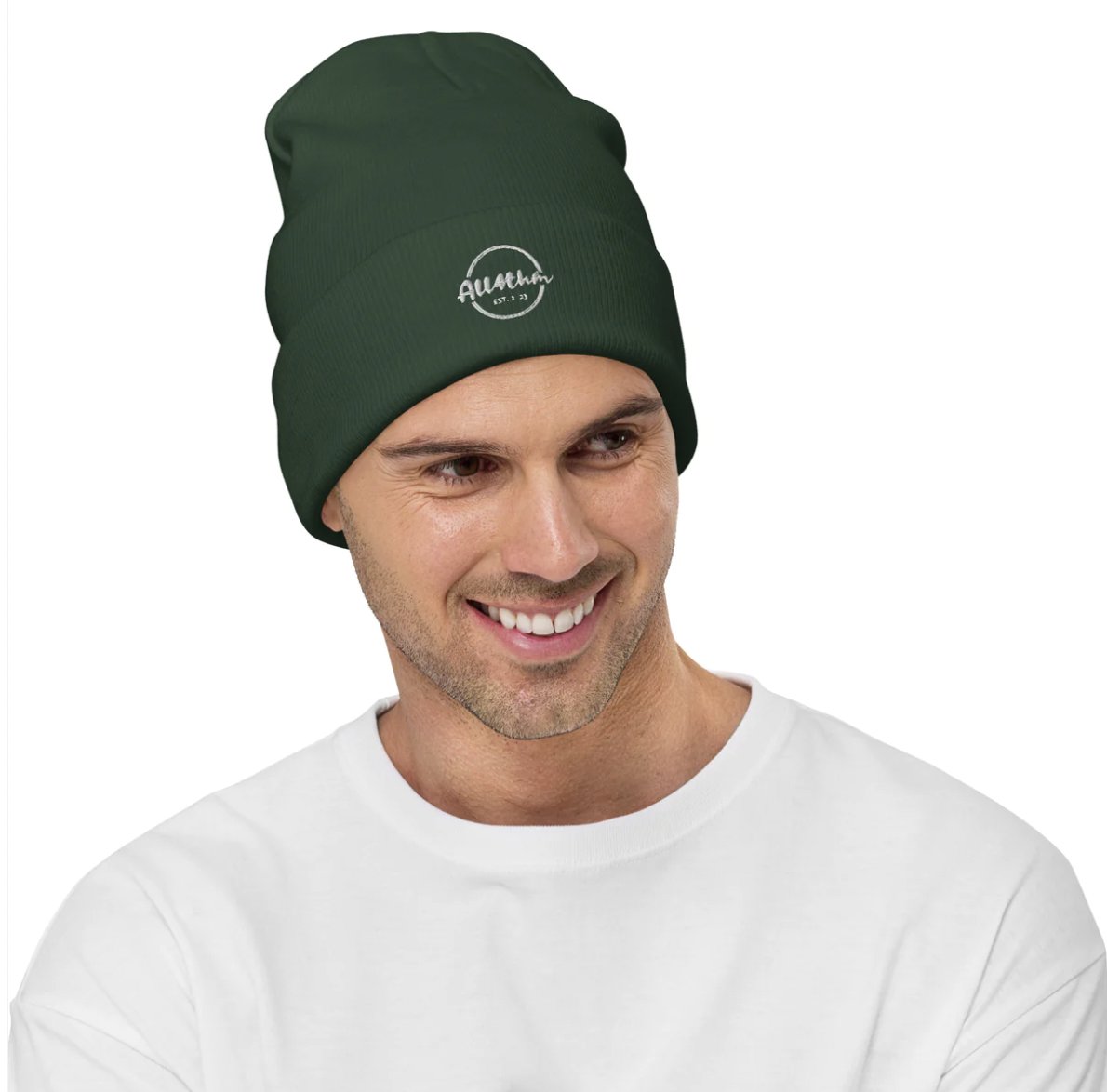 Green Embroidered Beanie ALL4THM, Cotton Blend, One Size Fits Most #ALL4THM #greenembroideredbeanie #all4thmbeanie #cottonblend #onesizefitsmost #uniquegifting #shopsmallonline  bit.ly/3XoN5Ks