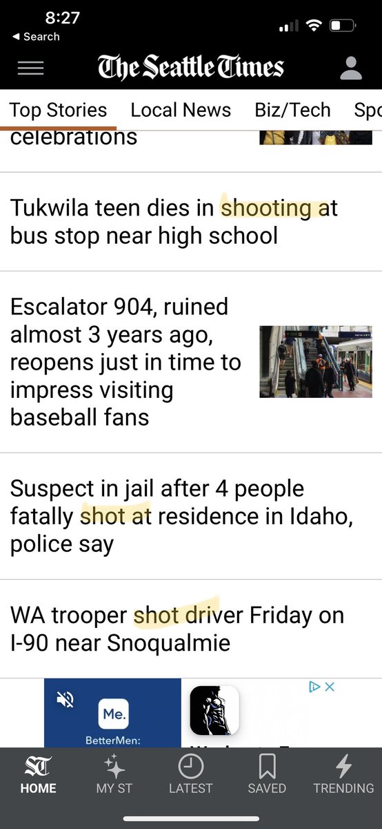 SeattleBrady's tweet photo. Notice a trend with the news reports today? More guns = more gun violence. #seattle #GunViolence https://t.co/PrpHiUNktG