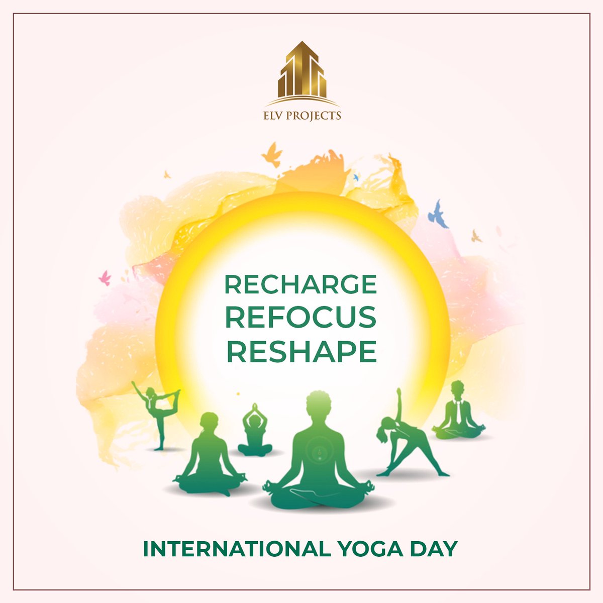 ElvprojectsElv's tweet image. Happy #YogaDay! 
Yoga is not only a great way to stay fit and healthy, but it&apos;s also a great way to find inner peace and calm. If you&apos;re looking for a way to improve your physical and mental health, yoga is a great option! 
#ELVProjects #RealEstate #Bangalore #Hyderabad
