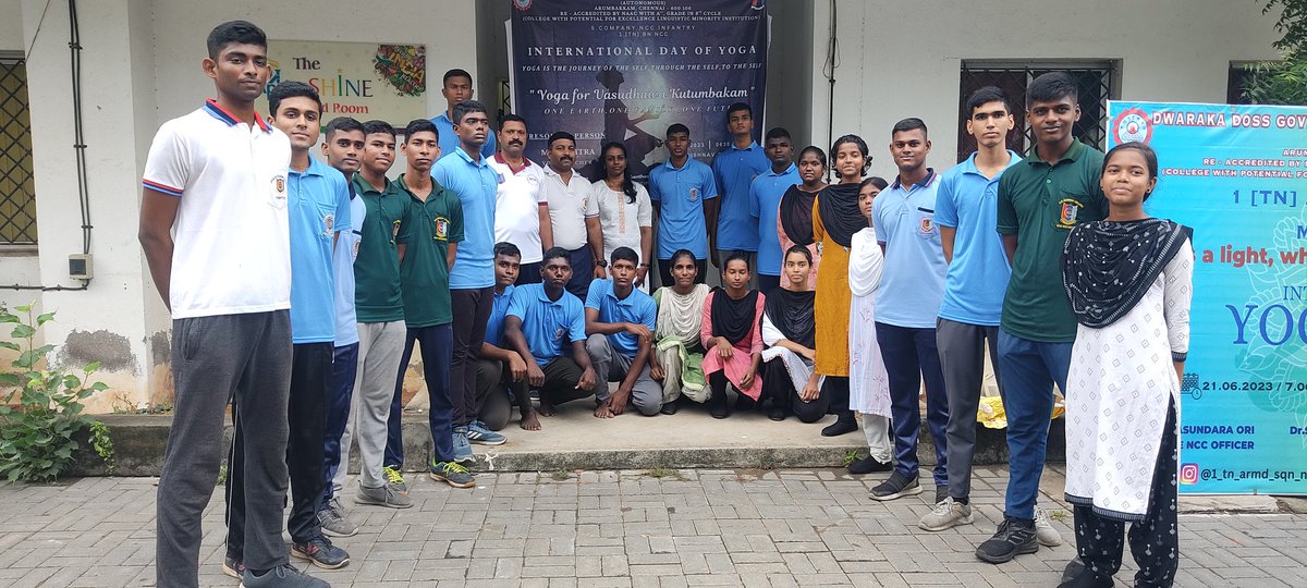 flyarul's tweet photo. 5 Company, 1 (TN) BN NCC Conducted Yoga session for NCC Cadets at D G Vaishnav College on the ocassion of International yoga Day on 21.06.23@DGNCC @YogaDay2023 @HQ_DG_NCC @NCCINFANTRY @NCCDte_TNPAN @Atulkumar @Def_PRO_Chennai https://t.co/RPET8yjJD1
