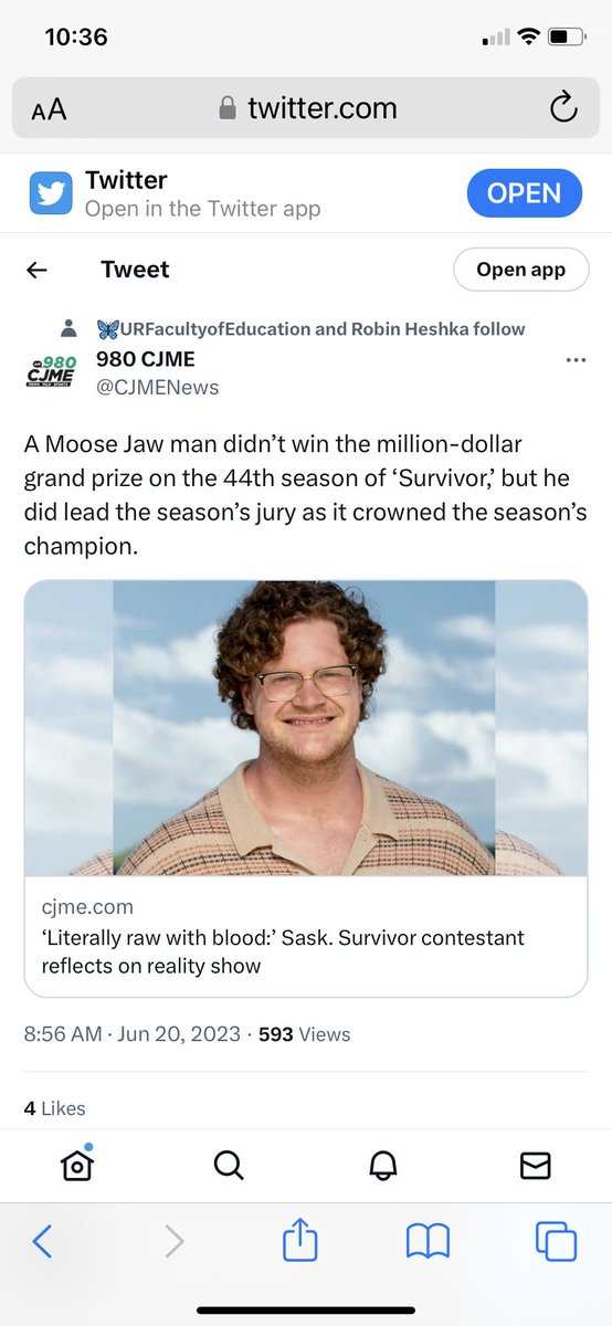 Thanks CKOM Saskatoon & CJME Regina for interviewing Kane on his Survivor 44 experience!!👍Nice touch for a Saskatchewan kid’s dream!!🍻
Moose Jaw where ya been??😵‍💫
@CKOMNews @CJMENews
 @cityofsaskatoon @CityofMooseJaw 
 #Survivor44
@survivorcbs