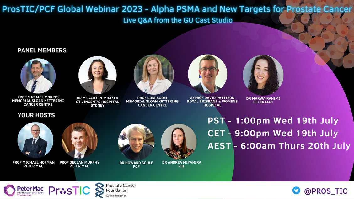 🌐 Discover the future of #ProstateCancer theranostics with world-class experts. 💡 Discussing Alpha #PSMA, new targets, & neuroendocrine challenges. Your voice matters - join us for a live Q&A! 🗓️July 19, 1PM PST / 9PM CET. ✨Register now: unimelb.zoom.us/webinar/regist…