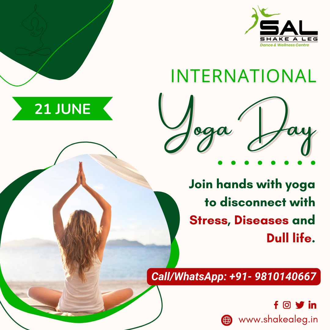 ShakeaLeg_co's tweet photo. Happy International Yoga Day 2023🧘‍♀️
.
Join hands with Yoga to disconnect with Stress, Diseases and Dull life.
.
#internationalyoga #internationalyogaday #internationalyoga2023 #yoga #yogaday #shakealeg #danceclass https://t.co/Utekl5A6Ad