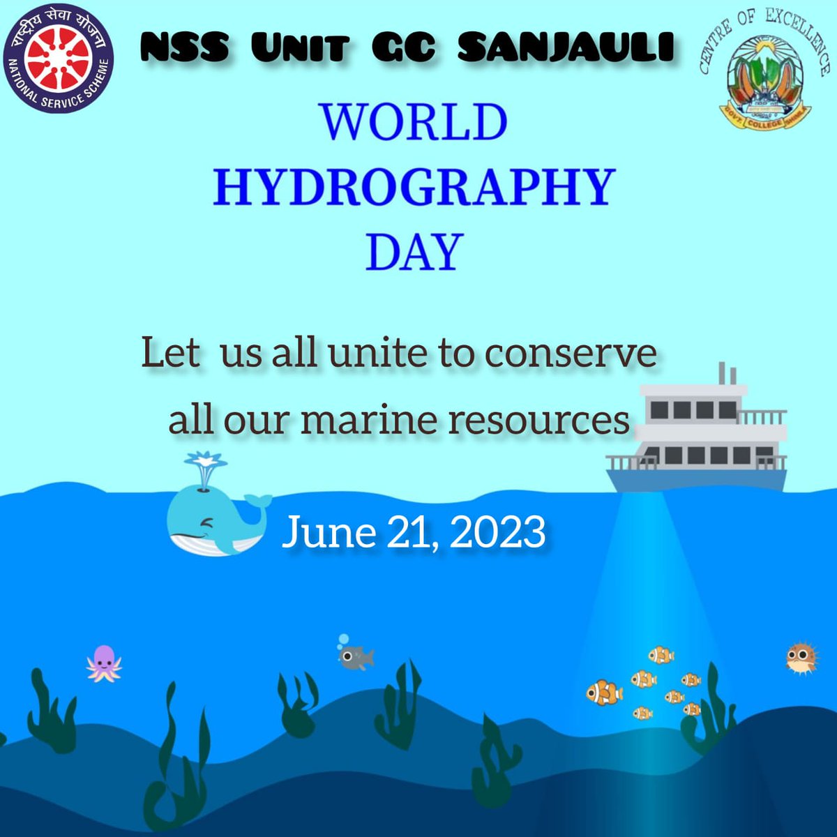 NSS UNIT GC SANJAULI wishes you all wishes you all World Hydrography Day. @_NSSIndia @ConnectingNss @ianuragthakur @NSSChennai @NSSRDChandigarh @NssrdD @NssunitDbc @PMOIndia @_NSSAwards @YASMinistry