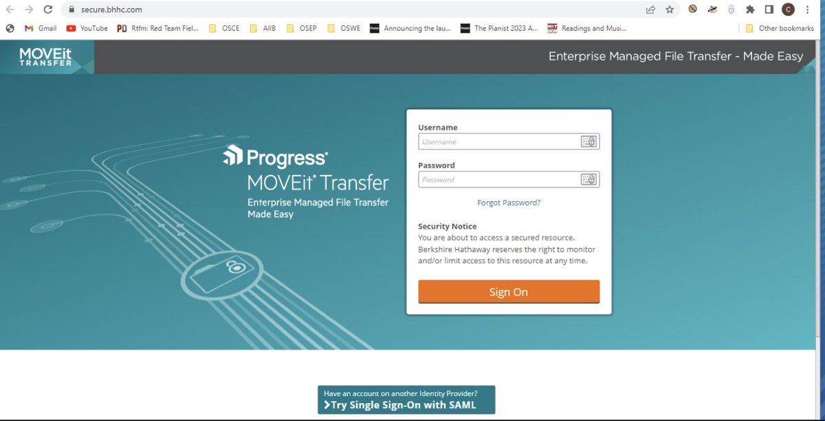 Berkshire Hathaway is also using the moveit transfer. Wish they could fix it ASAP