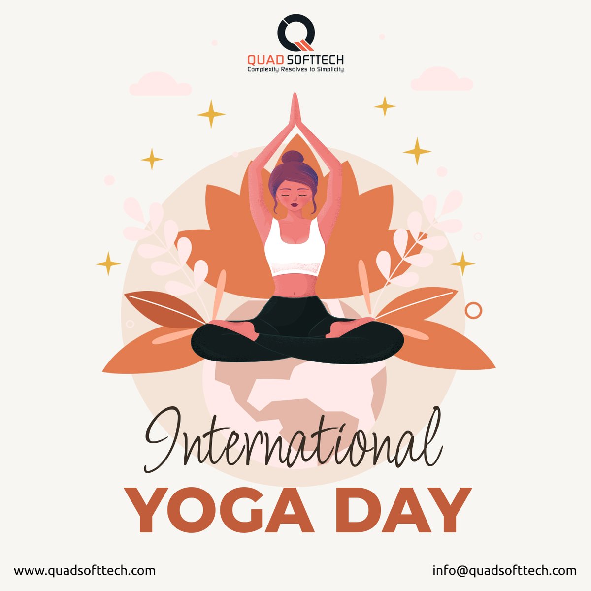 QuadSoftTech's tweet photo. A happy soul, a fresh mind, and a healthy body are all three things that can achieve with yoga.

We Wish you a very Happy Yoga Day🧘

#QuadSoftTech #21JuneYogaDay #ModiYoga #YogaDay2023 #InternationalYogaDay #InternationalYogaDayInformation #YogaDayEvent #Surat #Gujarat #India https://t.co/sQvedDOsiu