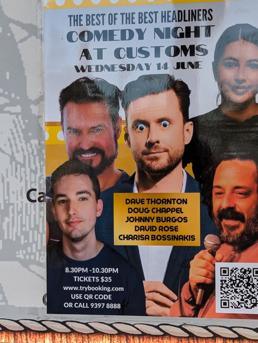 dozman69's tweet photo. @dave_thorno  Nice poster :) look a bit surprised to be doing a gig in Williamstown lol https://t.co/xVtbtIRaEq