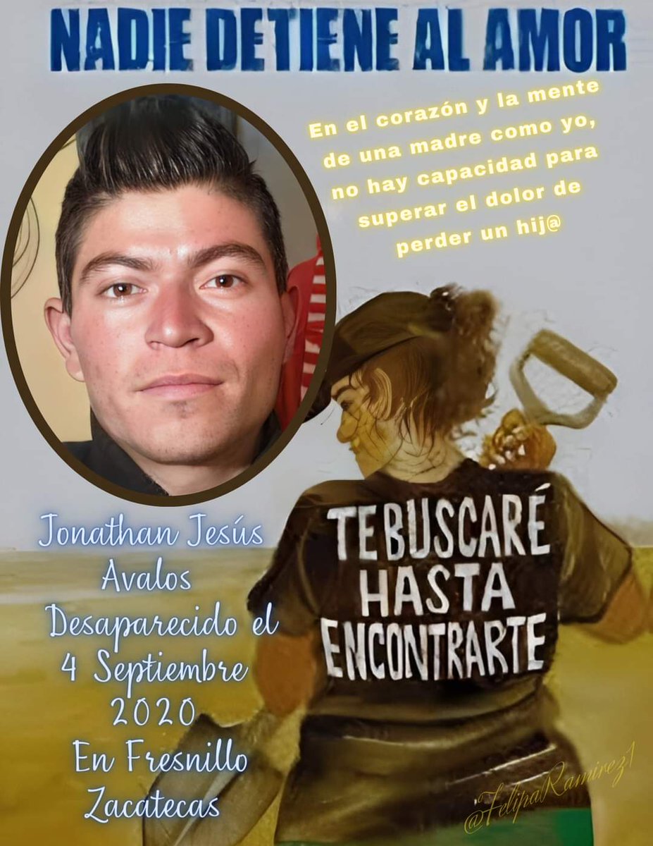 Jonathan 
#PresenteAhoraySiempre
#HastaQLaDignidadSeHagaCostumbre #AltoAlasDesaparicionesForzadas #TuAusenciaMeDioUnDuroGolpeDirectoAlCorazon #DejarDeLucharEsEmpezarAmorir #JuntosEnCadaBusqued #HastaEncontrarlos
<a href="/1LuzEnElCamino/">Una Luz En El Camino</a> <a href="/BuscoHijajohana/">Busco a mi hija Johana Jazmín Riso Jasso</a> <a href="/imecantu16/">Imelda Ale</a> <a href="/canibalmugroso/">Armadillos Rastreadores México Formadores de Paz</a>