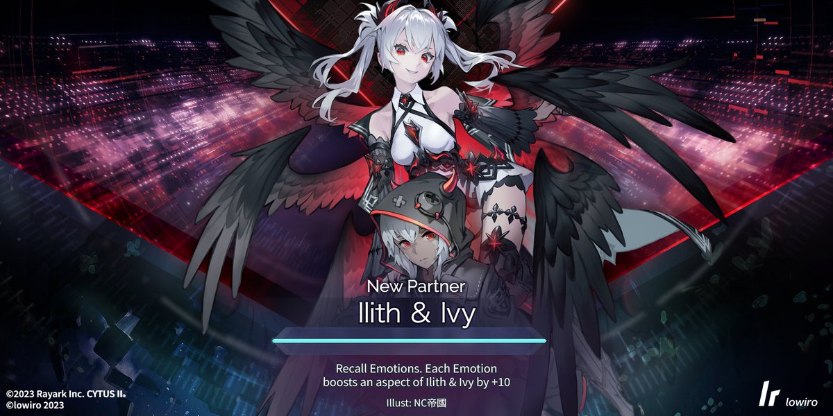Eyes open, Ivy enters the world of white.

And kindly, a fellow from the dark is here to guide her...

With the Arcaea x Cytus II Collaboration Pack, progress through their map in World Mode to meet the new Partner: Ilith &amp; Ivy!
#arcaea