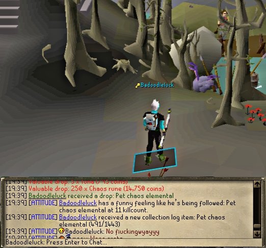 Another pet for a lucky clan member, Badoodleluck. Gz brother!

#osrs #runescape #spooned
