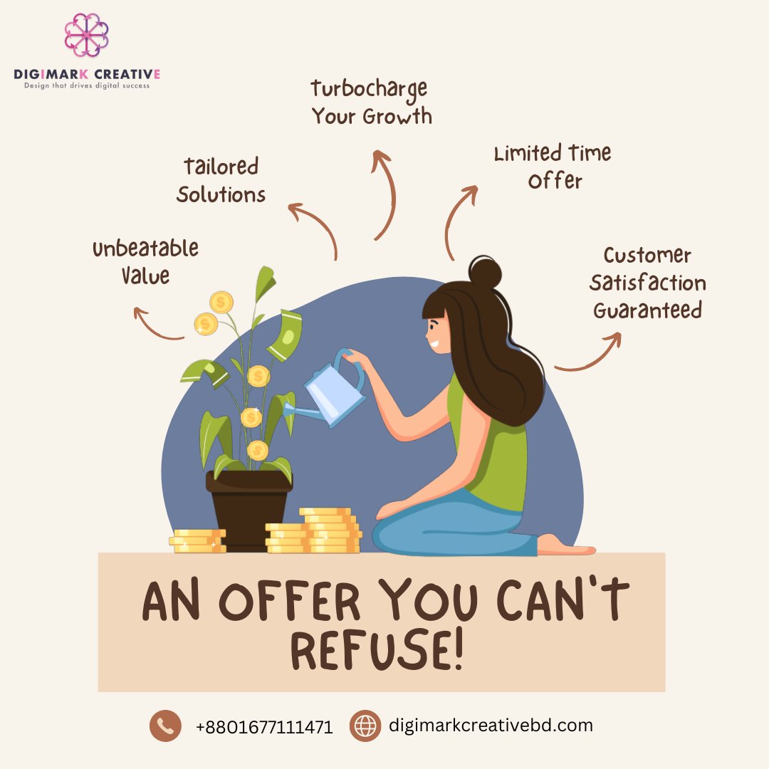 digimarkcreativ's tweet image. 💥 An Offer You Can&apos;t Refuse! 💥 | 𝐃𝐢𝐠𝐢𝐌𝐚𝐫𝐤 𝐂𝐫𝐞𝐚𝐭𝐢𝐯𝐞

#OfferYouCantRefuse #BusinessSuccess #PremiumServices #TailoredSolutions #UnbeatableValue #LimitedTimeOffer #CustomerSatisfaction #ElevateYourSuccess #TransformYourBusiness