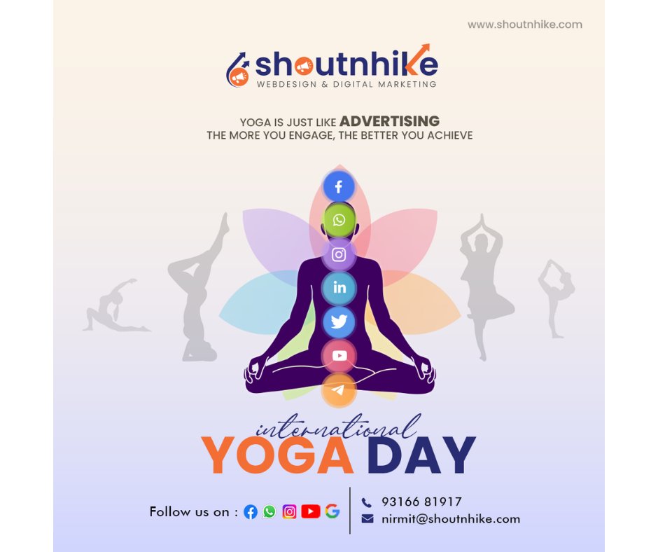Celebrate International Yoga Day with mindful movements and serenity.
.
#internationalyogaday #internationalyogaday2023  #digitalmarketingcompany #Shoutnhike