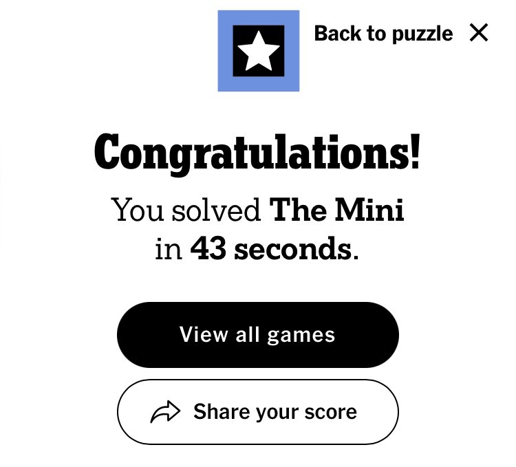 that was the easiest mini crossword ever wtf