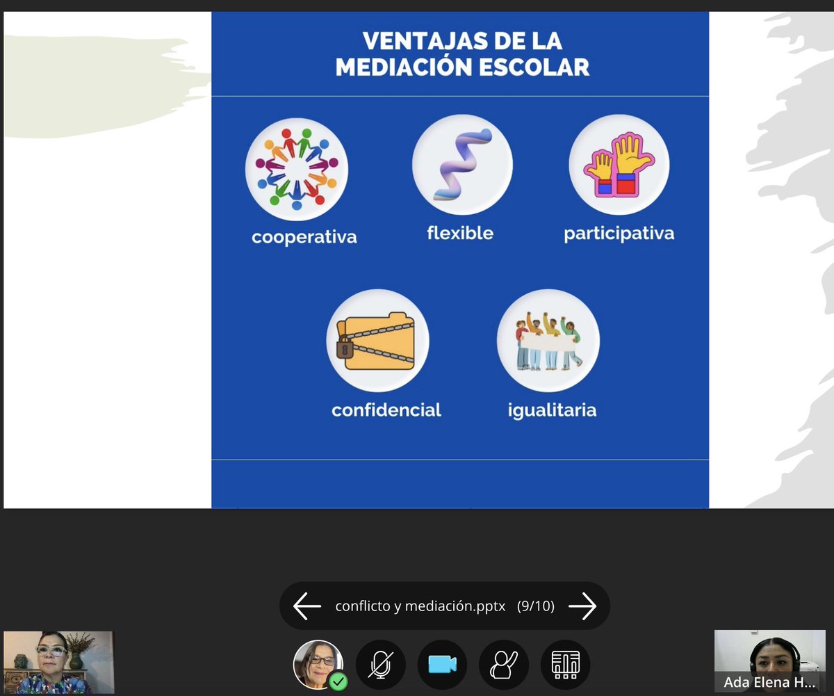 ange_garnica's tweet photo. ¡Hermosa Sesión 19 de 40 del #DiplomadoEnSeguridad de #InstitucionesEducativas, con el tema “Gestión del Conflicto y Mediación Escolar” y participación de Ada Hernández Galicia!
#Diálogo
#Conflicto
#MediaciónEscolar
#EscuelasSeguras
#SeguridadEscolar
#UDLAPJenkins https://t.co/taBPNKTrCP