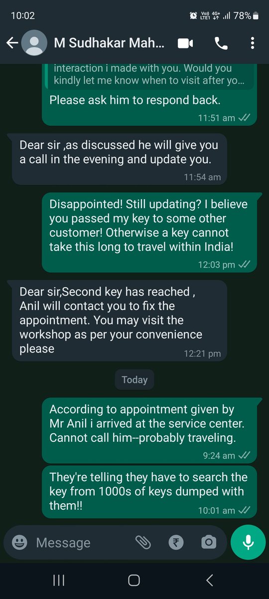 DasPranab41's tweet image. @18002096006 - thousands of second keys are lying with dealership while we are being given misinformation by your area managers that keys are delayed! What a traumatic situation! #bad #mahindraservice #vvc #hyderabad