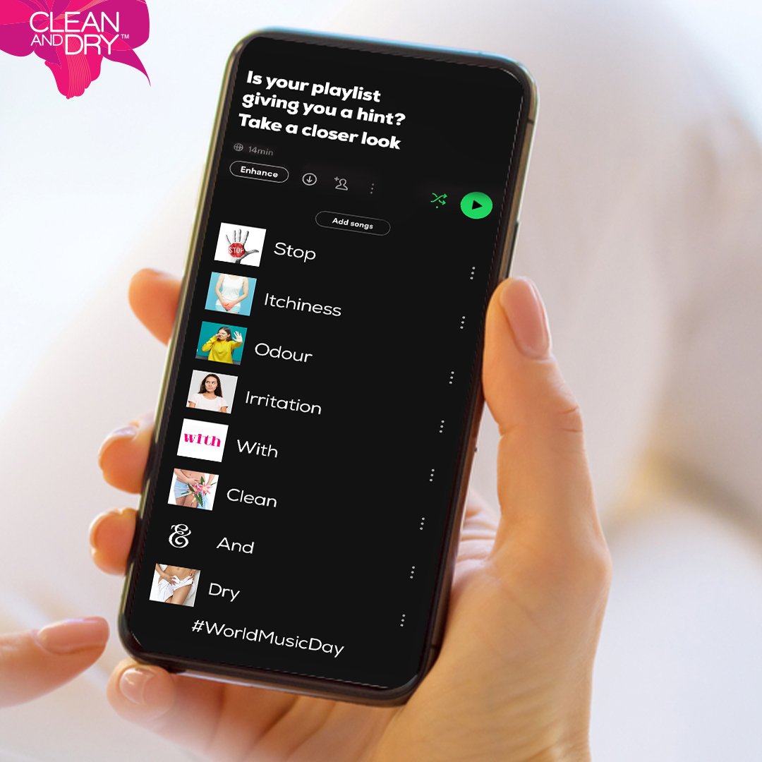 TheCleanNDry's tweet photo. The only thing we wish for today is that you 
don't face the music of poor intimate hygiene! Keep 
C&amp;D close, and your favourite songs closer, this 
#WorldMusicDay

#CleanAndDry #CnDSaathTohHappyBarsaat #Music #MusicLovers #MomentMarketing #Topical https://t.co/a97jFzbcSB