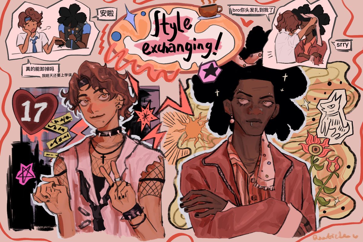 KismetOrKissme_'s tweet photo. i wanna draw this for a long time🥹#Spiderman  #chaipunk #PavitrPrabhakar #SpiderVerse #HobieBrown https://t.co/ri1KU65ige