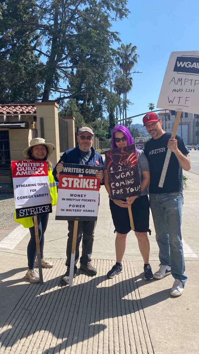 Day 50. Picketed with @jonrog1 and @TREVOROMUNSON and Alyssa Clark who is wisely not wasting her time on this hellsite!