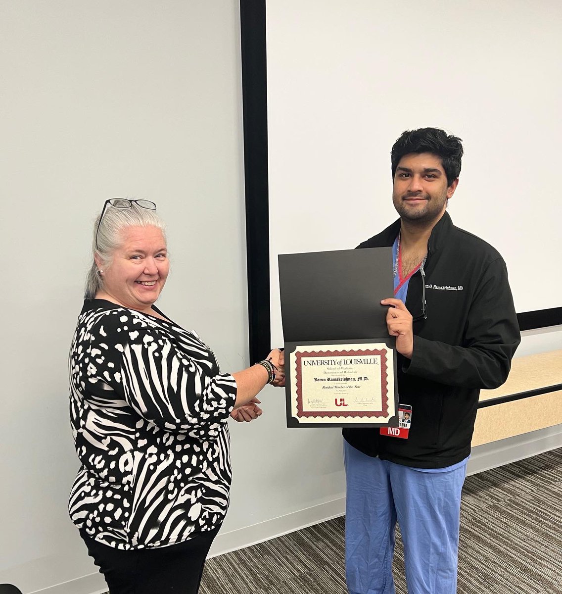 A surprise and honor to win Resident Teacher of the Year! Big thanks to my awesome co-residents and faculty for supporting me through this journey. Even bigger thanks to the all the medical students who voted for me- excited to see what incredible things you do!