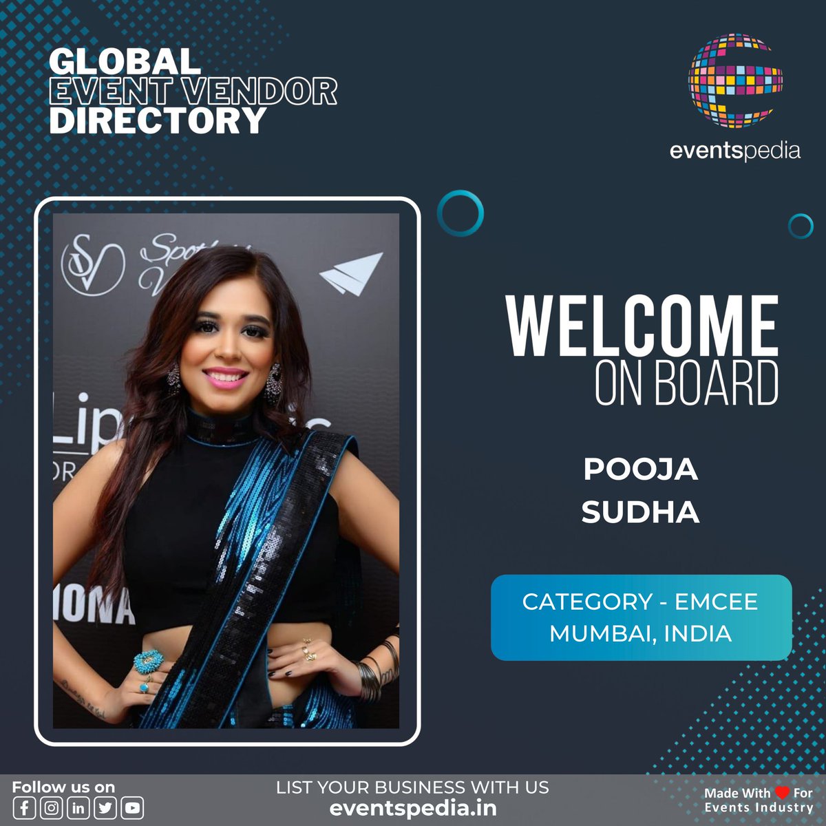 Pooja Sudha is a well known Emcee, Anchor, Showhost, Model, TV Presenter & Actress and is a well known face in the industry, both in India & Middle East. 

Click here: eventspedia.in/listing/pooja-…

#Emcee #Anchor #Showhost #eventprofs #eventspediaindia #globaleventvendor