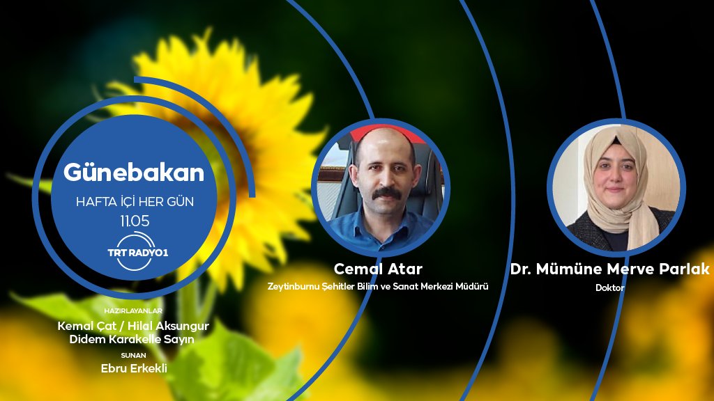 Günebakan'da bugün konuklarımızla BİLSEM'i ve Konuşma Bozuklukları'nı işliyoruz. 

Dinlemek için ⤵️
🌐 radyo.trt.net.tr
🎧 trtdinle.com