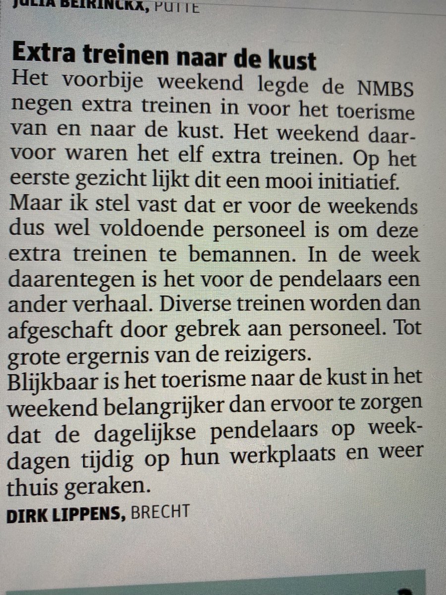 DirkLippens's tweet photo. Vandaag in Gazet Van Antwerpen https://t.co/NaFyeWPV8G