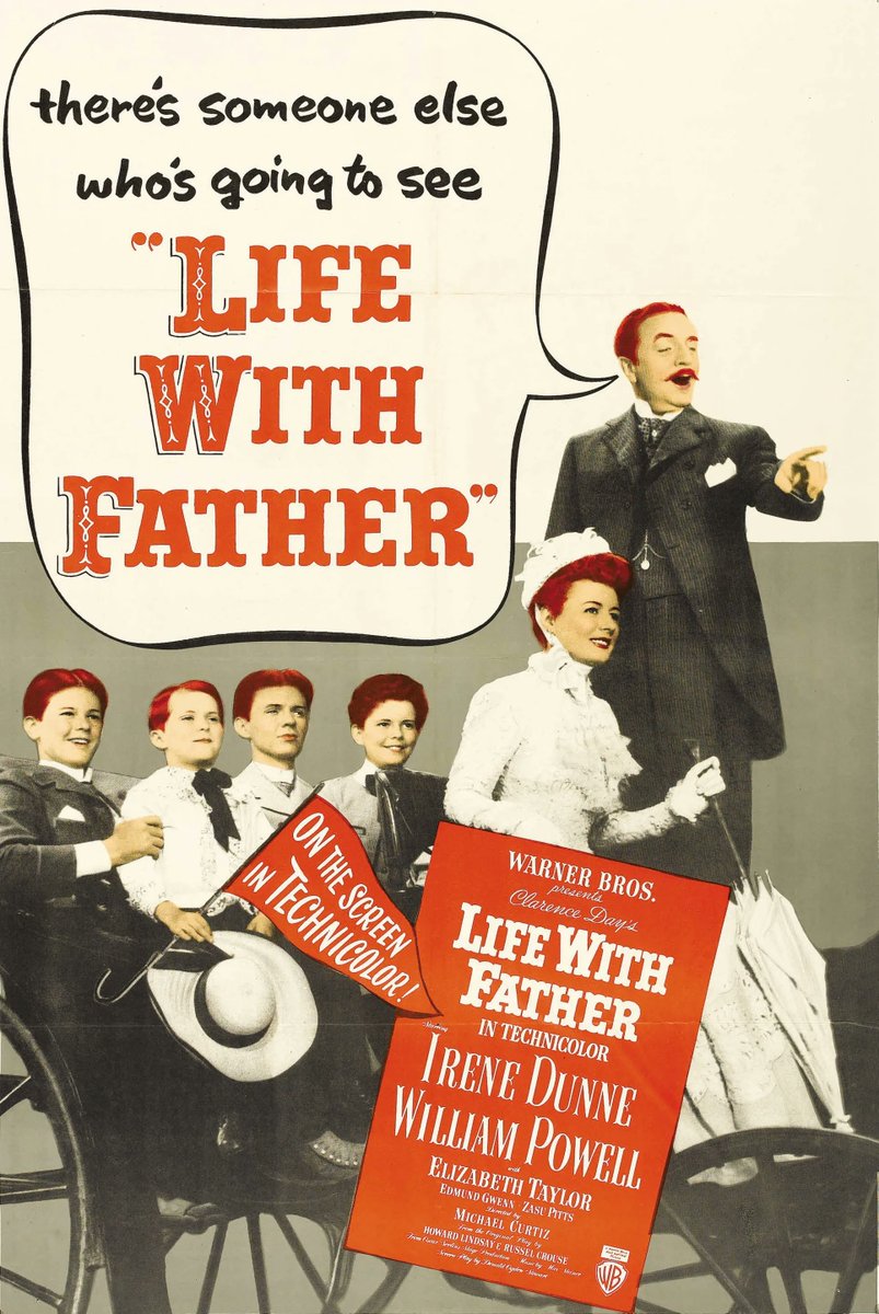 A man must be master of his house... but does the wife know? #WilliamPowell #IreneDunne #ElizabethTaylor LIFE WITH FATHER (1947) 7am comedy #TPTVsubtitles