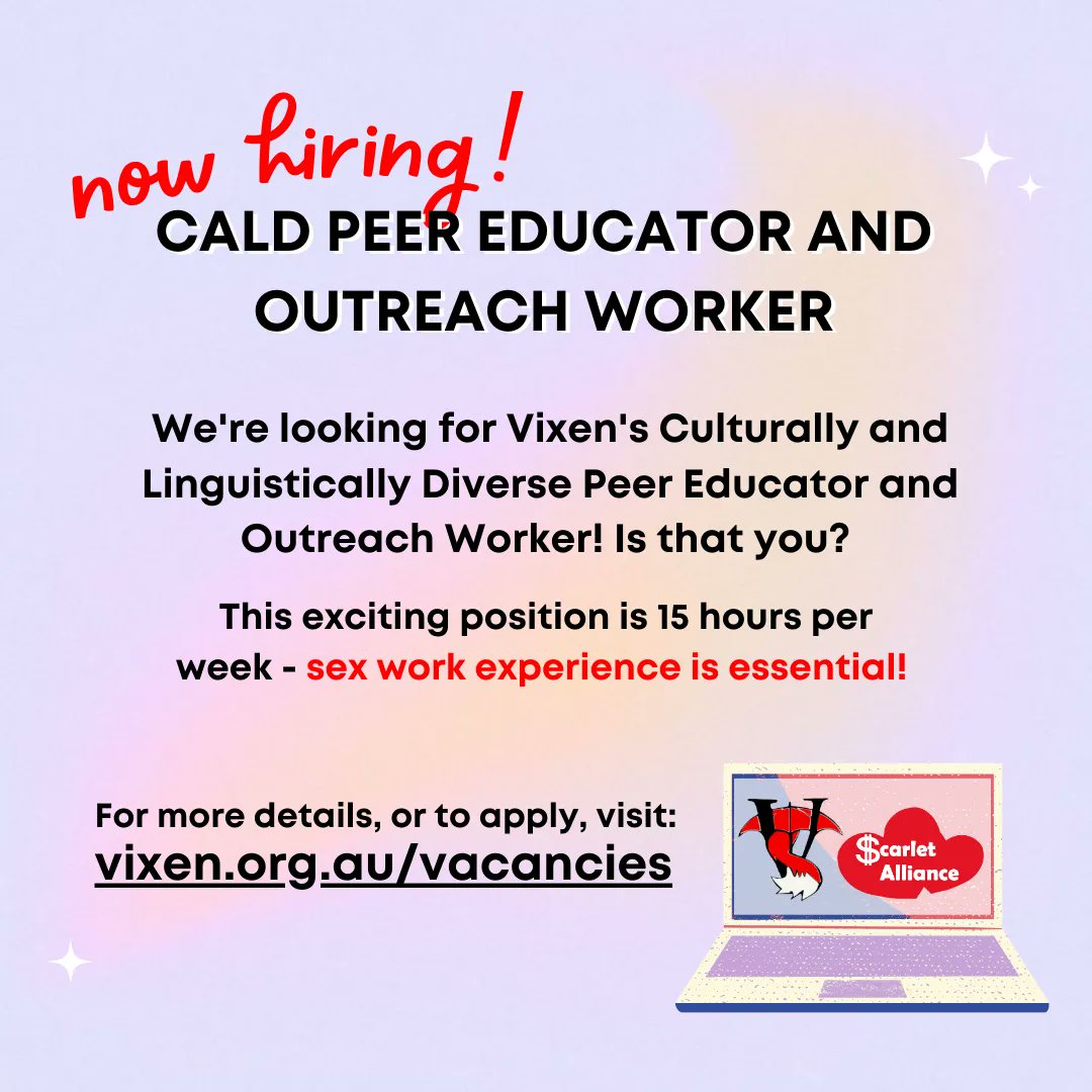 Scarlet Alliance on Twitter "Vixen in Melbourne have 3 vacancies