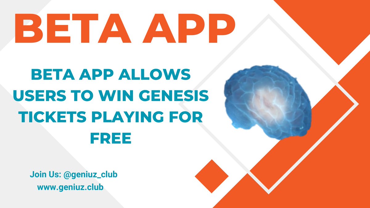 Beta App
Beta app allows users to win Genesis Tickets playing for free.

Get more info: geniuz.club

<a href="/geniuz_club/">GeniuzClub</a>
 #Btc #doge #eth #shib #meme #coin #token #nft #Crypto