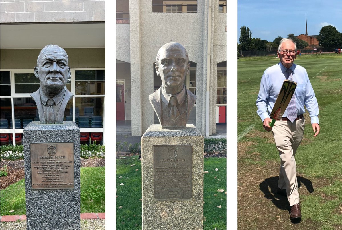 OBGS1908's tweet photo. A RECORD INNINGS GOES BUST IN THE BEST WAY
After 58 years of dedicated service, Peter Toms OAM will retire from BGS at the end of this term. 
In recognition of his extraordinary service to BGS, the School has commissioned a bust of Peter which will be positioned in the Quad. https://t.co/3YZzH2oDJC