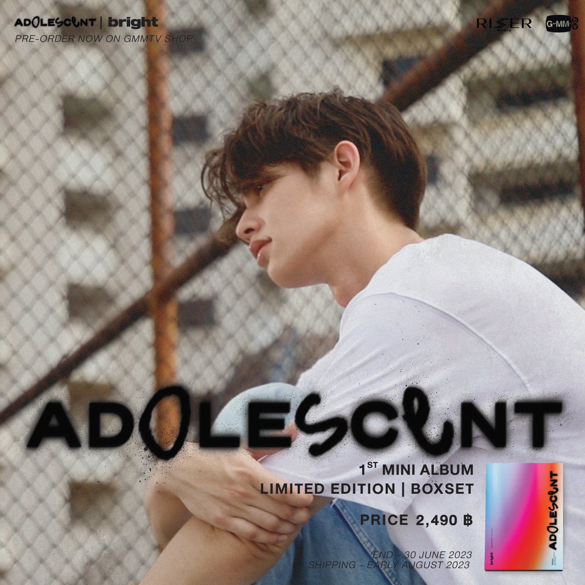 ADOLESCENT 1ST MINI ALBUM LIMITED EDITION BOXSET - This is the first mini-album of Bright that tells the story of his perspective on love during his adolescence. Let’s pre-order and enjoy it!

gmm-tv.com/shop/

#ADOLESCENTMINIALBUM

#bbrightvc
#RISERMUSIC
#GMMTV