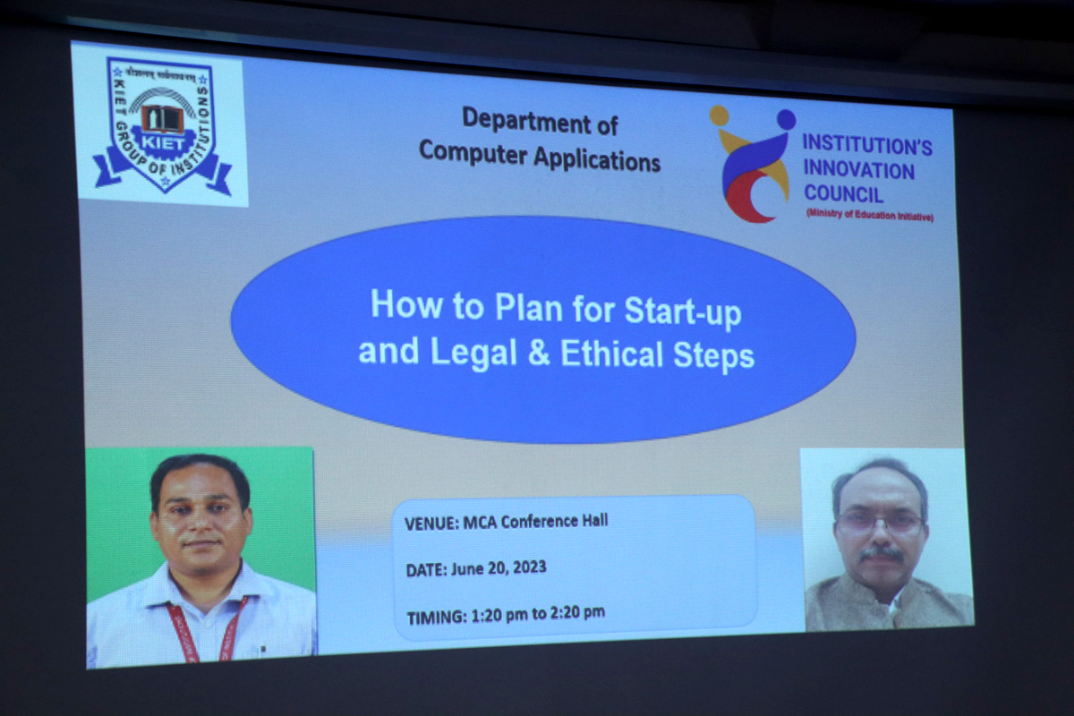 Kiet_edu's tweet photo. Department of #Computer_Application and #Institute's #Innovation_Council organized a seminar titled "Planning for Start-ups: Legal & Ethical Steps" on June 20, 2023.
#kiet_group_of_institutions #KIETGZB #kietengineeringcollege #KIET #AKTU #AICTE #StartUps #Entrepreneurship https://t.co/1bn1417fQt