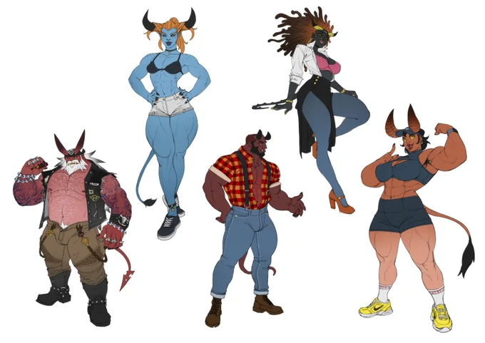 Some ideations of demons for fun, I was thinking about doing a dating sim game while doodling them ahah... but I'm too lazy learning programming. I'll dig more into the idea if I'm motivated.