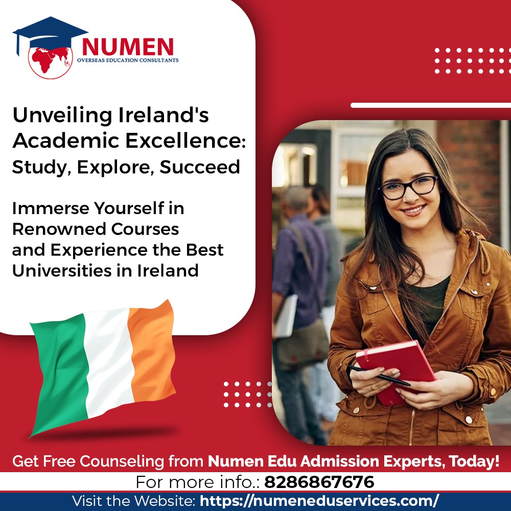Immerse Yourself in Renowned Courses and Experience the Best Universities in Ireland
Get Free Counseling from Numen Edu Admission Experts, today!

Call us for more info: 8286867676 
Visit numeneduservices.com/study-in-irela…

#studyinireland #ireland 
#numen #numenedu #numeneduservices #nes