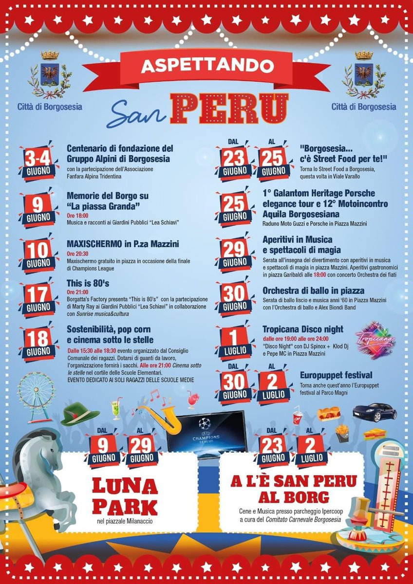 Prossimi eventi a Borgosesia 
#borgosesia #invalsesia #eventi #sanperu
